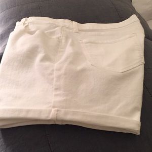 White denim short shorts